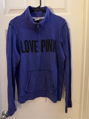 Victoria's Secret PINK Blue-Purple Half-Zip Pullover